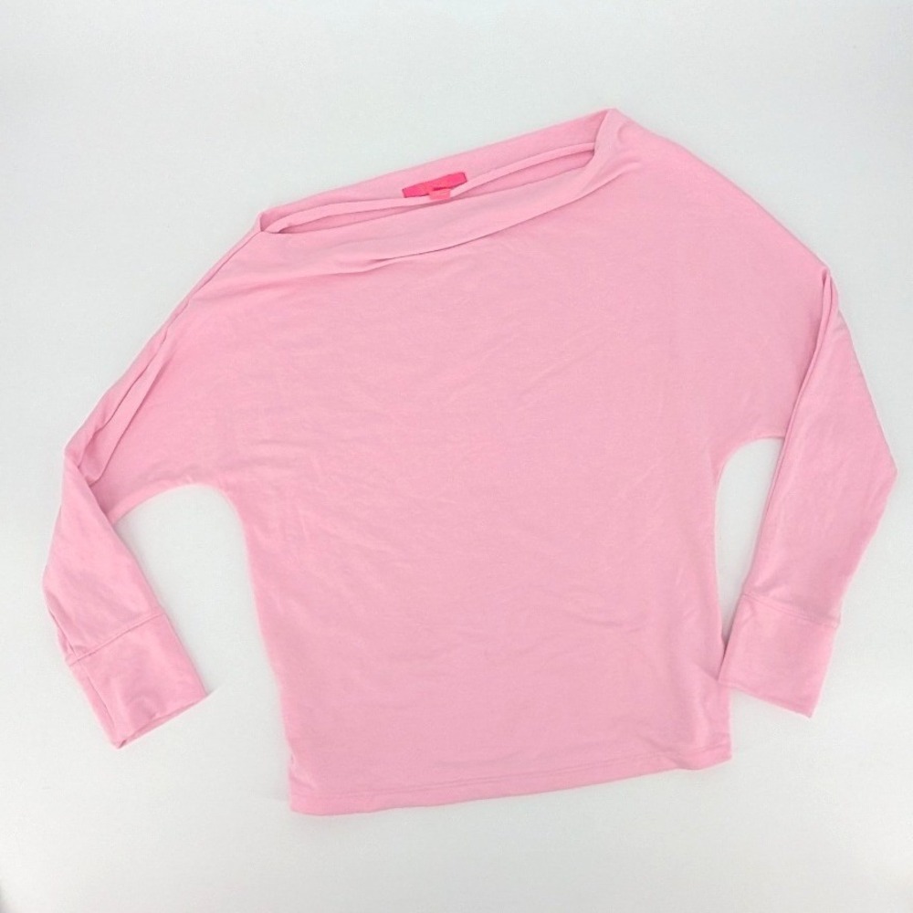 Lilly Pulitzer Pink Sheera Off Shoulder Dolman Batwing Sleeve Sweatshirt Top S